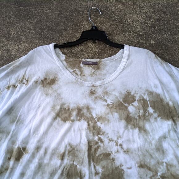 Vintage Gyft Oversized T Shirt Womens S White Olive Green Tie Dye Boho Retro Y2K - Picture 2 of 8